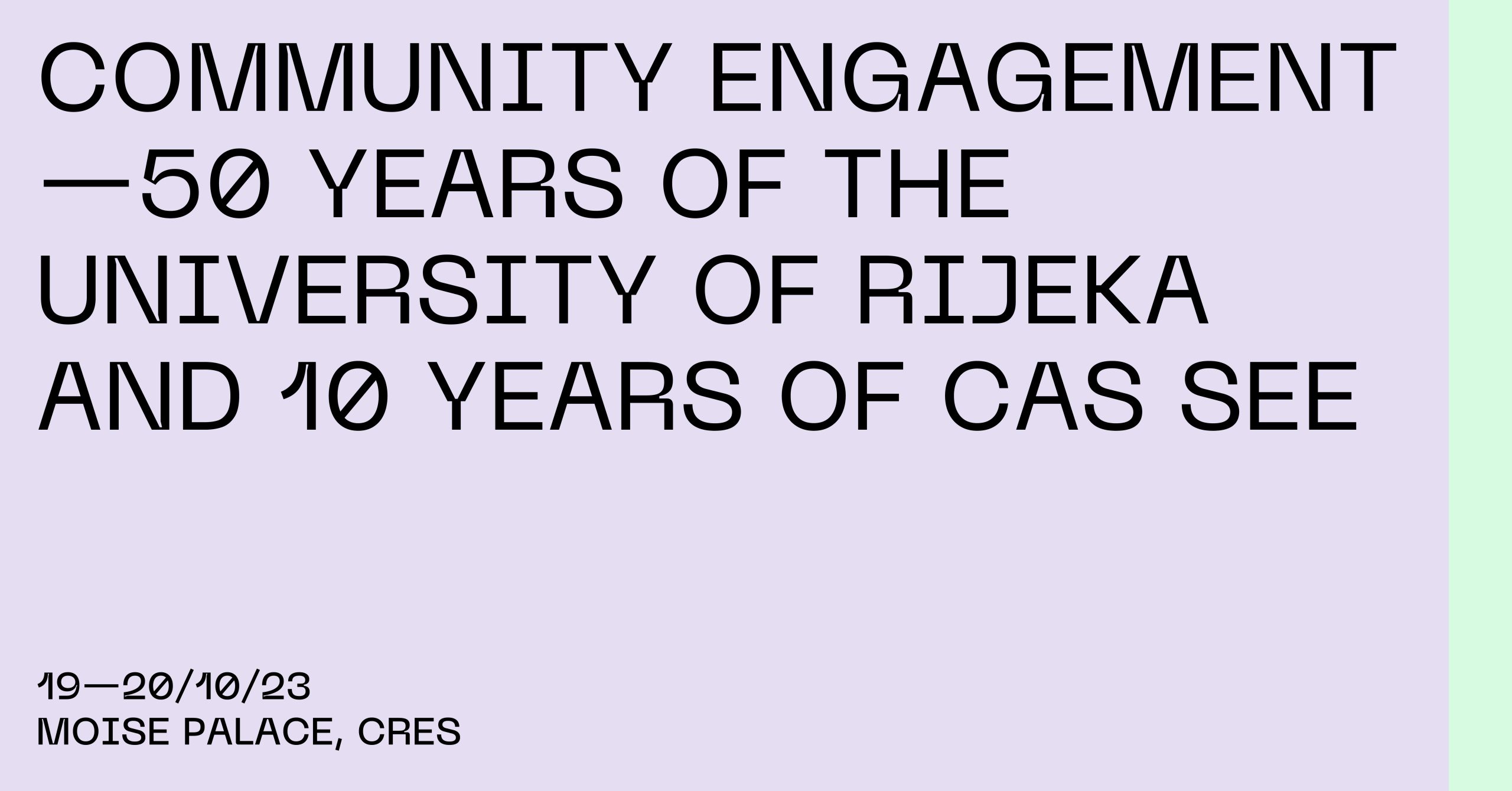 Community Engagement – 50 Years of UNIRI & 10 Years of CAS SEE